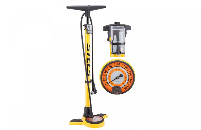 Насос напольный ручной Р32В-07 Stels стальной с манометром желтый 53768