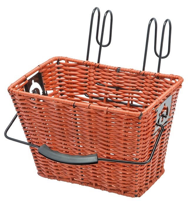 Велокорзина JL-083 Stels передняя универсальная плетёная, сталь./пластик., коричневая, навесная на руль 44816