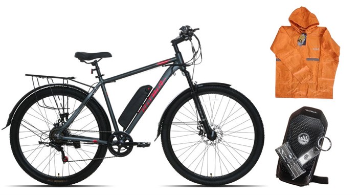 Электровелосипед Ritma Morgan309 27.5 темно-серый матовый красный логотип 2025 55602