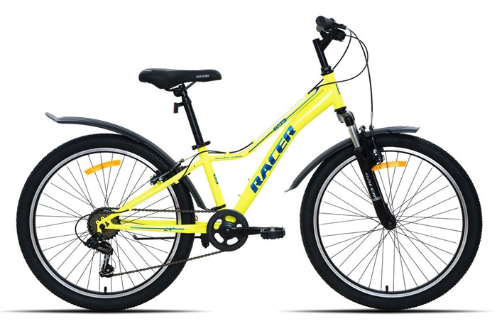 Велосипед Racer Dakar 24 лаймовый логотип голубой 2026 рост 12 8742600358