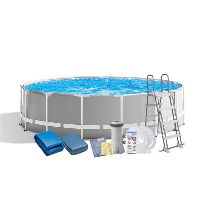 Бассейн каркасный INTEX Prism Frame (с фильтр-насосом, лестницей, подложкой, тентом-чехлом), 26726NP 26726np
