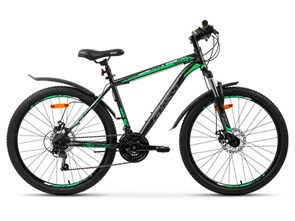 Велосипед Aist Quest Disc 26 16 черно-зеленый 2024 53360