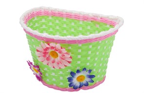 Велокорзина HL-BS01 235х165х155мм передняя для детских велосипедов, салатовая 44826